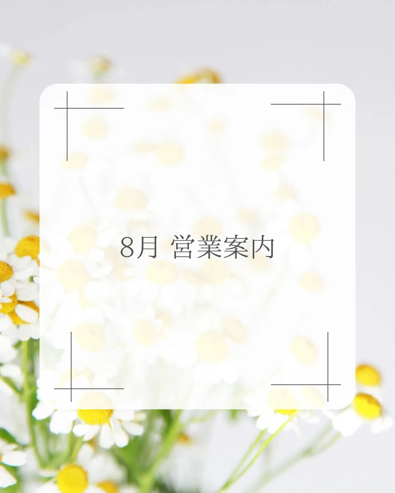 8月も休まず営業いたします(*^^*)